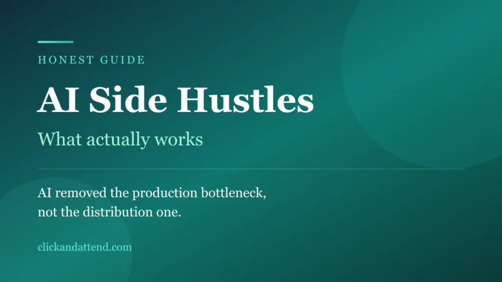 AI side hustles that actually work: AI removed the production bottleneck, not the distribution one