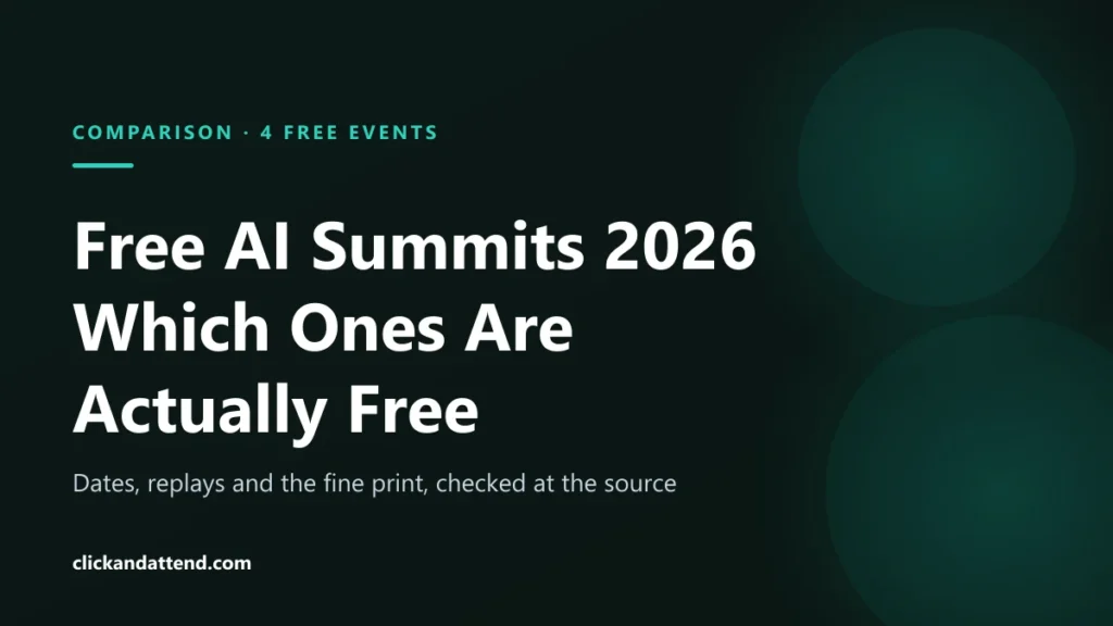 Comparison of four free AI summits in 2026