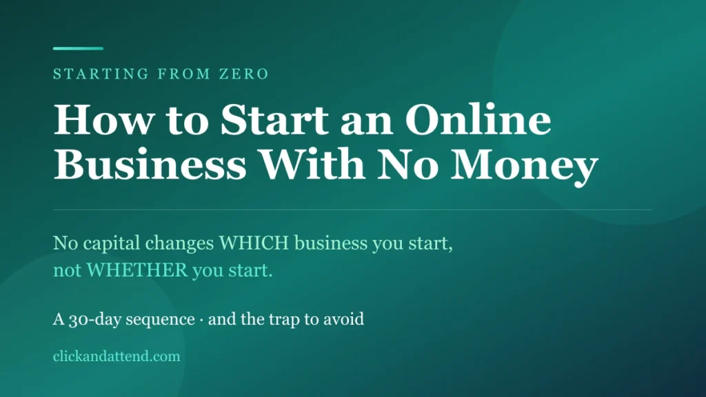 How to start an online business with no money: no capital changes which business you start, not whether you start