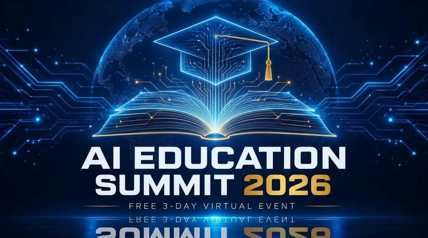 AI Education Summit 2026 poster, a free 3-day virtual event from 22 to 24 October