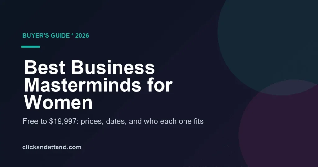 Best business masterminds for women entrepreneurs in 2026 compared by price and fit