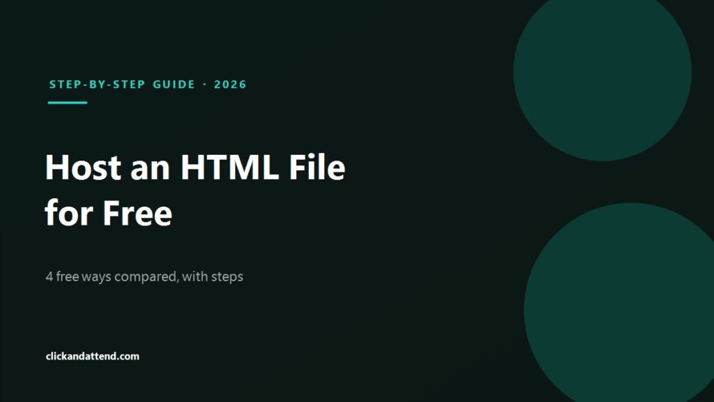 How to host an HTML file for free